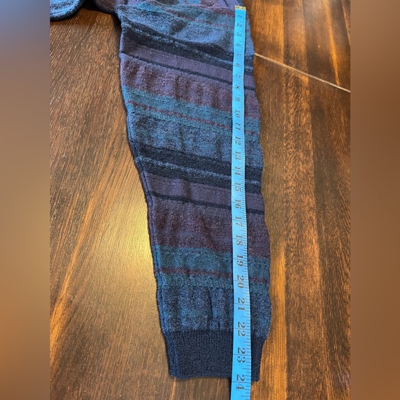 Lenor Romano Wool Blend Sweater Men’s Size L Crew Textured Dark Multi Stripe USA - Picture 7 of 7